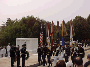 Photo of changing of the guard at Arlington National Cemetary